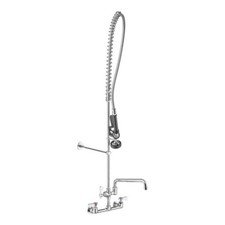 Commercial Wall-Mounted Pre-Rinse Faucet with 8" Centers and 12" Add-On Faucet