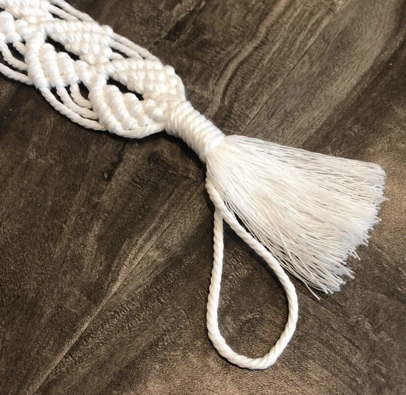 Set of 2 - Handmade Macrame Pacifier Clips - White - Image 4 of 4