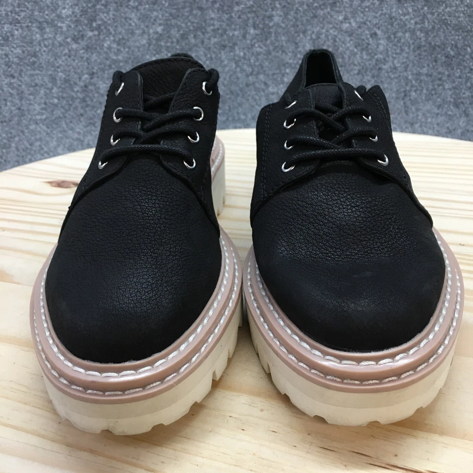 Dolce Vita Shoes Womens 6.5 Martie Casual Plain Toe Lugsole Oxford Black Leather - Image 4 of 4