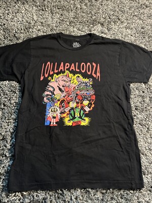 Lollapalooza 2015 Official Festival Double Sided Black T-Shirt