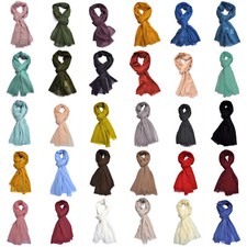 XXL Seidenschal Langschal Lang Schal Halstuch Tuch Damenschal Fransen Uni Damen