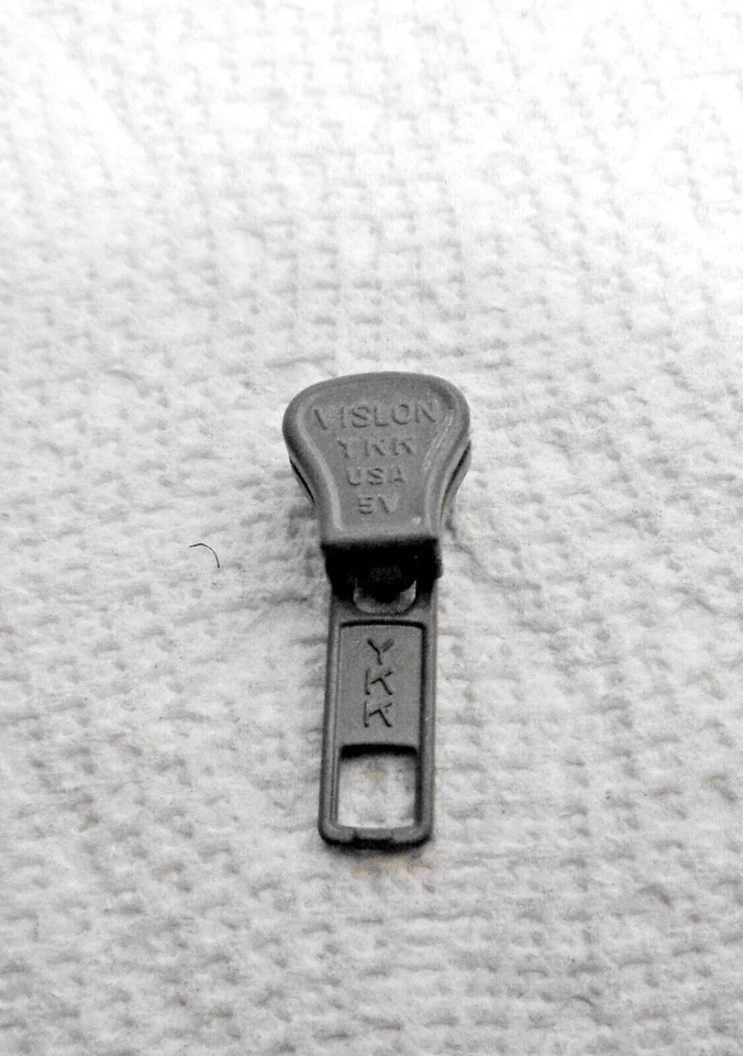 One Gray #5V YKK slider for Vislon (molded plastic) zipper - Image 2 of 3