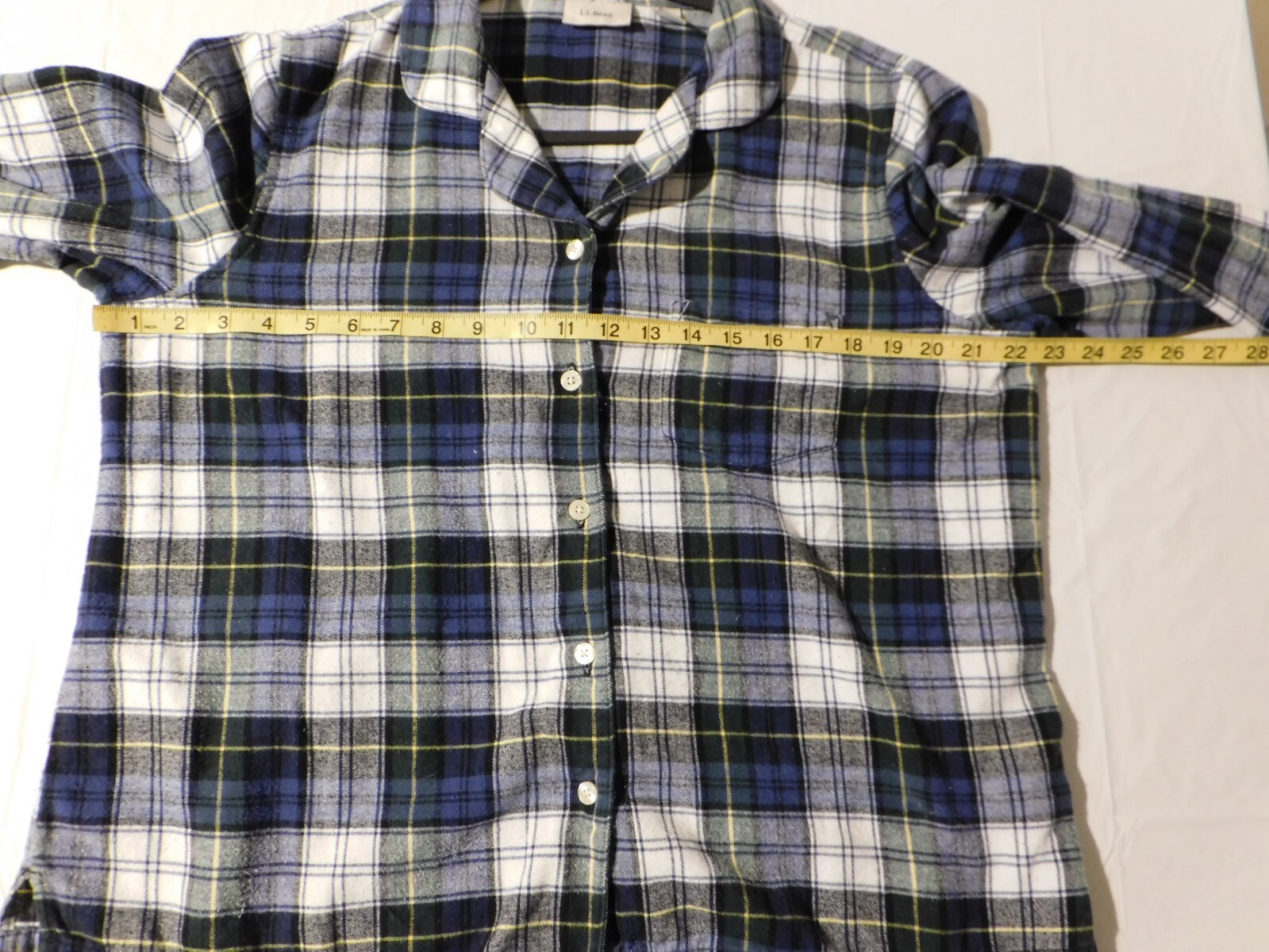 LL Bean Women's Scotch Plaid Flannel Pajama Set Pants and Top Size