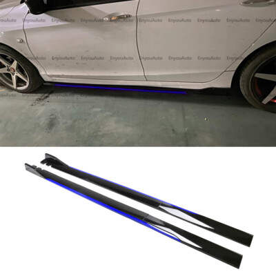 For Mitsubishi Eclipse 86'' Side Skirt Extension Rocker Panel Splitter Black Blue