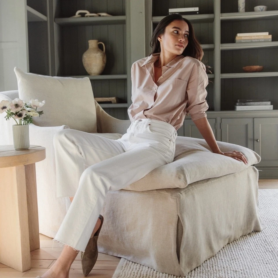 Jenni Kayne The Boyfriend Shirt (Sz M) Oversized Button Down Blush - Image 2 of 4