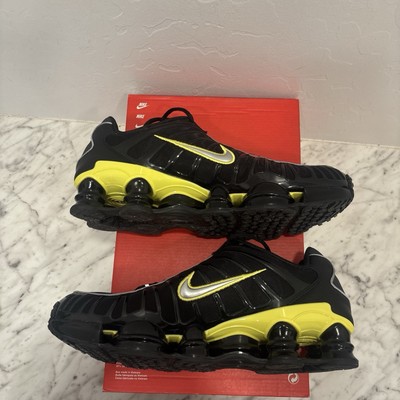 Nike Shox TL CN0151-002 Black Dynamic Yellow Metallic Silver Shoes