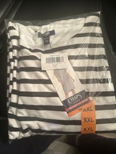 Chaps Women's Crewneck Knit Dress, Black & White, Size XXL