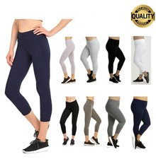 Capri Leggings Yoga Pants Premium Cotton Spandex Soft Breathable stretchy S-3X