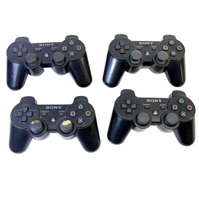 OEM Sony PS3 DualShock 3 Wireless Controllers Lot of 4 CECHZC2U Black Parts