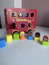 Chad Valley wooden red London bus with a shape sorter - incomplete