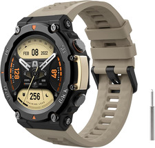 Watch Band Compatible with Amazfit T-Rex 2 Outdoor GPS Smartwatch, Soft Silicone