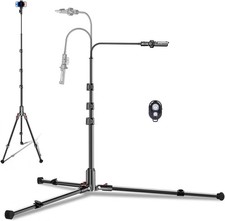 84" Phone Tripod Stand for iPhone with Gooseneck Holder  Wireless Remote