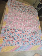 4ft 35 In Bright Colorful Animal Themed Cotton Baby/Toddler Blanket Patchwork