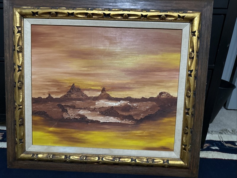 CONRAD ORIGINAL OIL ON CANVAS SUNSET DESERT LANDSCAPE PAINTING