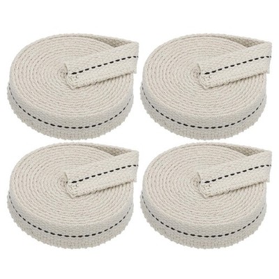 5/8'' Wide 6 Feet 100% Cotton Flat Wick, 4 Rolls Oil Lamp Wicks with Black Sti...