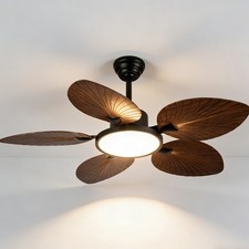LED 52 Tropical Ceiling Fan Light Palm Leaf B...