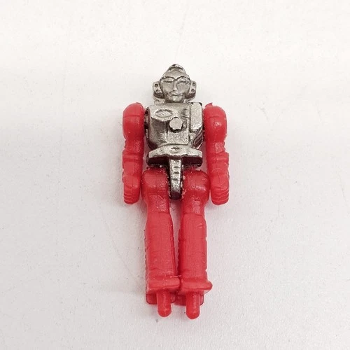 Vintage 1980s Diaclone 1" Red Driver Silver Chrome Chest Mini Figure Takara