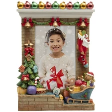 Light Up Christmas Ornament 4" x 6" Resin Picture Frame