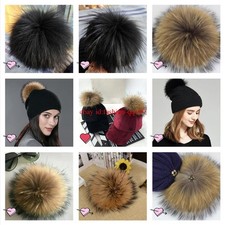 Large DIY Fluffy Real Fur Pompom Fur Pom Poms Ball For Hat Bags Crafts Sewing