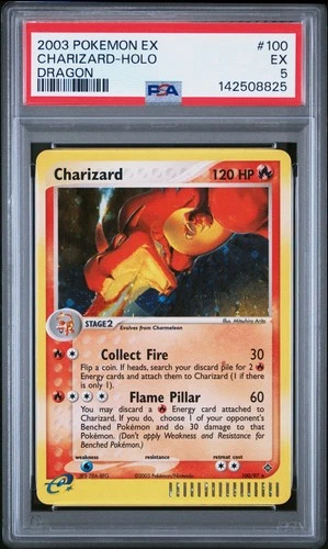2003 POKEMON EX DRAGON #100 CHARIZARD-HOLO PSA 5