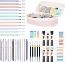 42PCS Aesthetic School Supplies with Large Pencil Case, 12 Pastel Highlighters,6