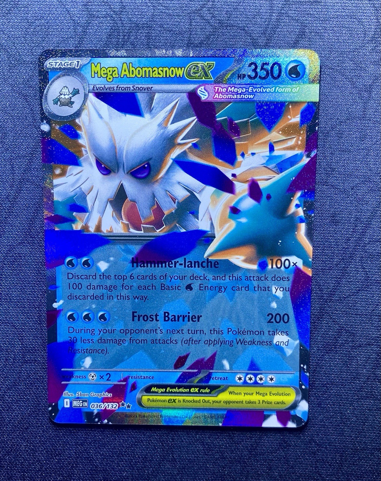 Mega Abomasnow Ex 036/132 - DOUBLE RARE -  Mega Evolution - 2025 Pokemon TCG