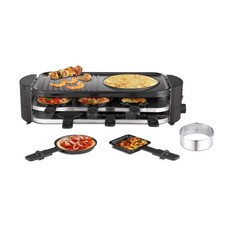 8 Person Raclette Grill Mini Pizza Maker Oven – 8 Pizza Pans Pizza Cutter 1600W