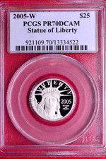 PCGS PR-70 DCAM! 2005-W $25 PROOF 1/4 OZ PLATINUM EAGLE ONLY 6,592 MADE! 2780.00 per troy oz