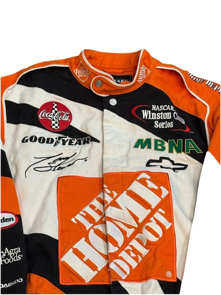 Chaqueta NASCAR Tony Stewart Vintage Naranja/Negro/Blanco, Home Depot, XL Foto 2 de 4