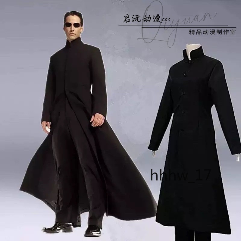 The Matrix Película Neo Abrigo Juegos con disfraces Hombres Disfraz Cortavientos Ropa Halloween