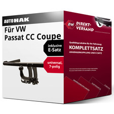 Für Passat CC Coupe B6 Typ 357 Anhängerkupplung abnehmbar + E-Satz 7pol AHK top