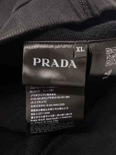 PRADA/Nylon switch full-zip hoodie/M/Cotton/Black/Solid/UJL186 S202 1YYB thumbnail 4