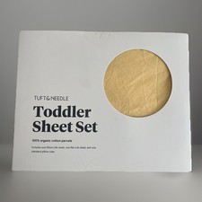 Tuft  Needle Toddler Sheet Set Solid Butter Yellow Unisex 100 Organic Cotton