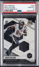 2021 PANINI MOSAIC WHITE SPARKLE #330 NICO COLLINS PSA 10