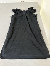 Gap Dress Womens Large Black Ruffle Sleeve A-Line Casual Tencel Lyocell Blend