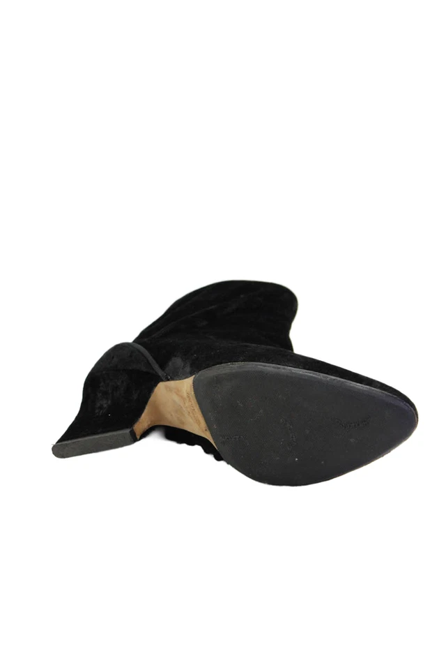 Jimmy Choo Womens Velvet Zip Up Medium Heel Ankle Boots Black Size 37 7 - Изображение 4 из 4