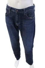 AG Adriano Goldschmied Mens Straight Tapered Jeans Dark Blue Button Size 32