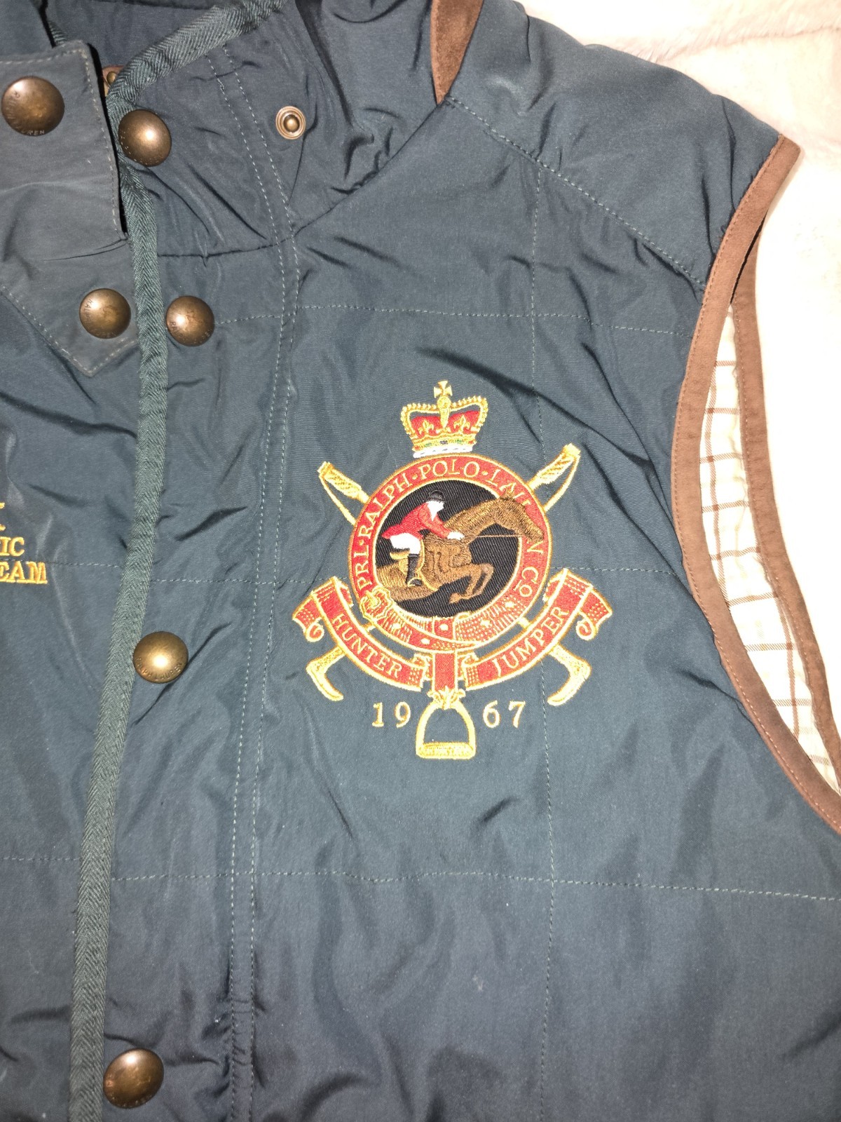 Forest Green Polo Ralph Lauren Bleecker Classic Hunter Jumper Team Vest Size M image 3