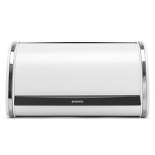 Image of Brabantia Roll Top Bread Bin Medium High Grade Stainless Steel White Silver
