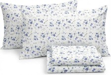 Cool and Breathable 4-Piece Queen Linen Sheet Set - Soft Patterned Design