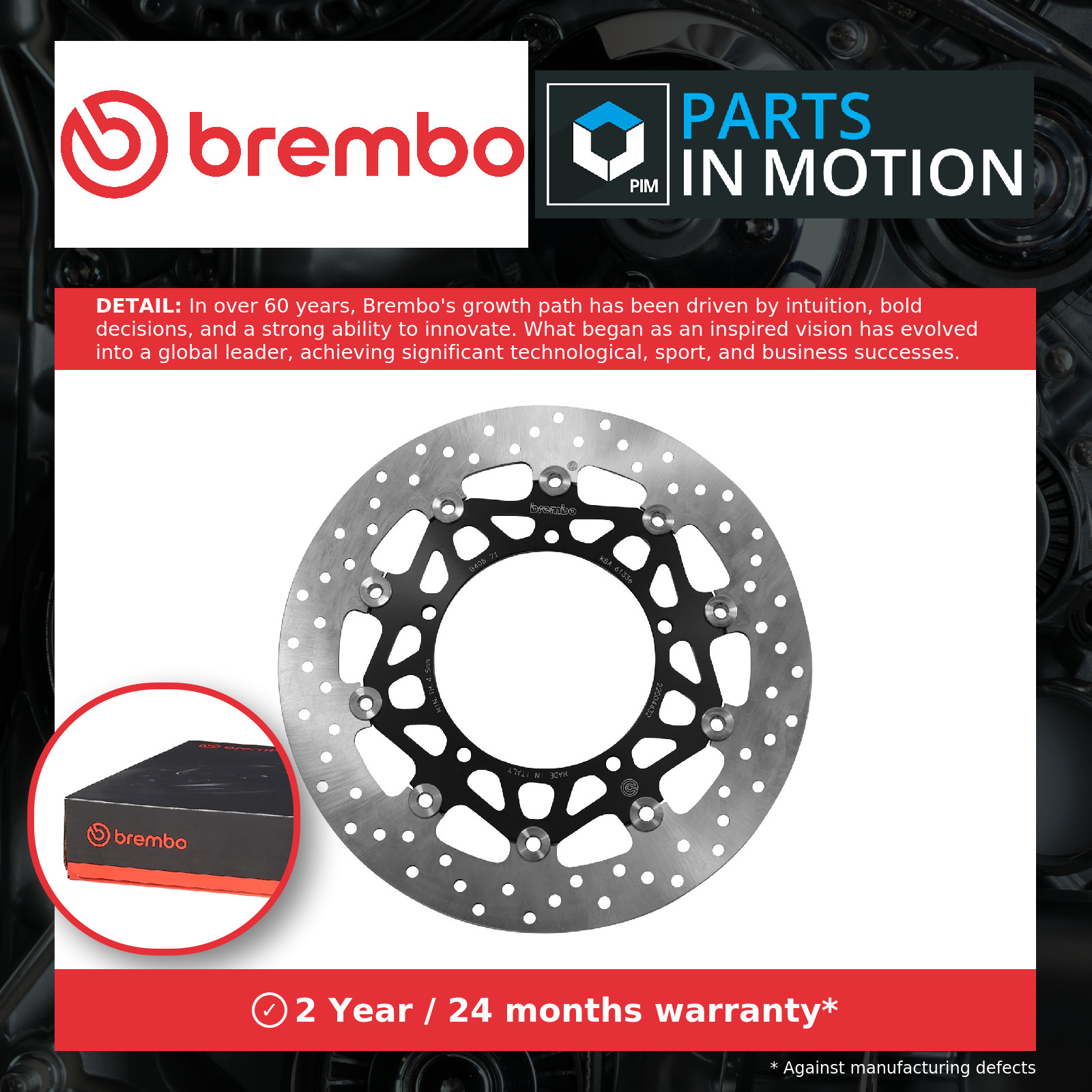 Brembo Serie Oro Motorcycle Motorbike Floating Brake Disc - 78B40871 - Image 6