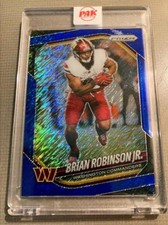 2025 Panini Prizm Brian Robinson Jr Blue Shimmer #141 /35 Washington Commanders