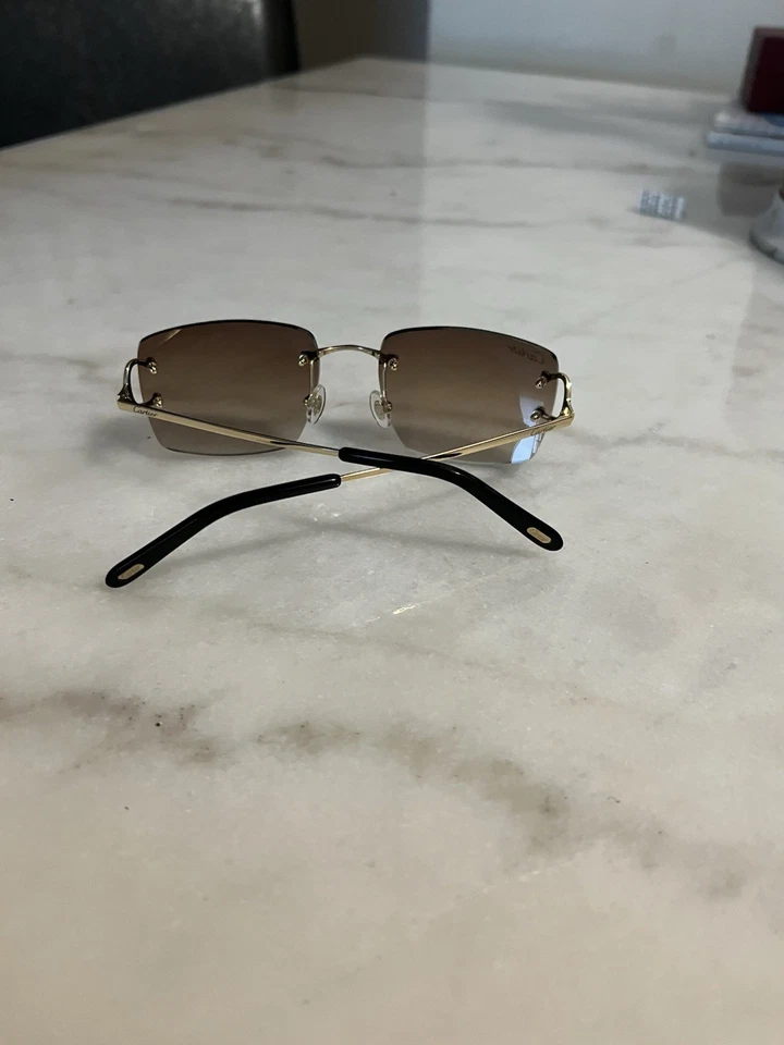 Firma Big C Oro Cuadrado/Gris Alambres Cuerno de Búfalo Madera Buffs Gafas Foto 3 de 4