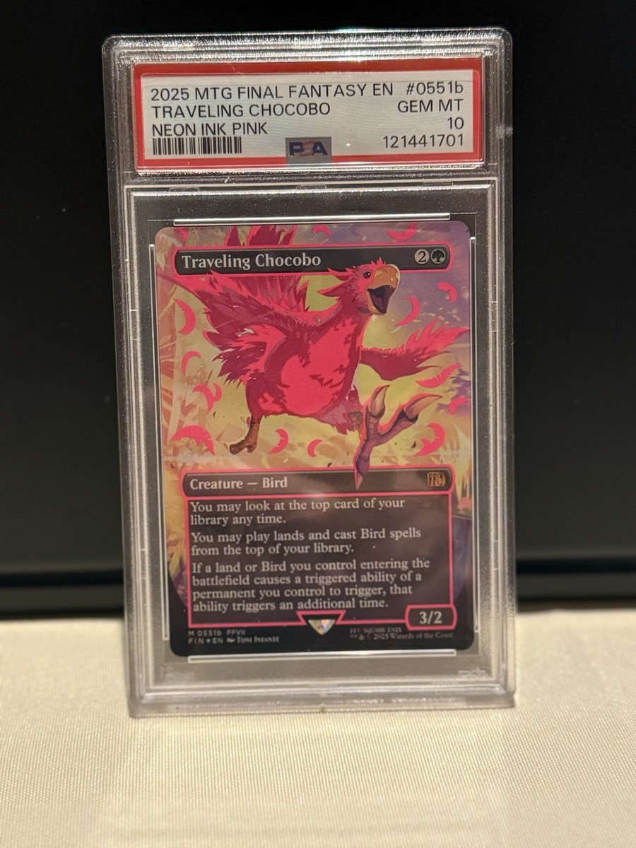 Traveling Chocobo (Borderless) (Neon Ink Pink) Final Fantasy