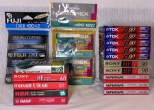 Lot of 20 FUJI DR II 100 SONY HF 90 TDK D90 Cassette Tapes Blank New Sealed