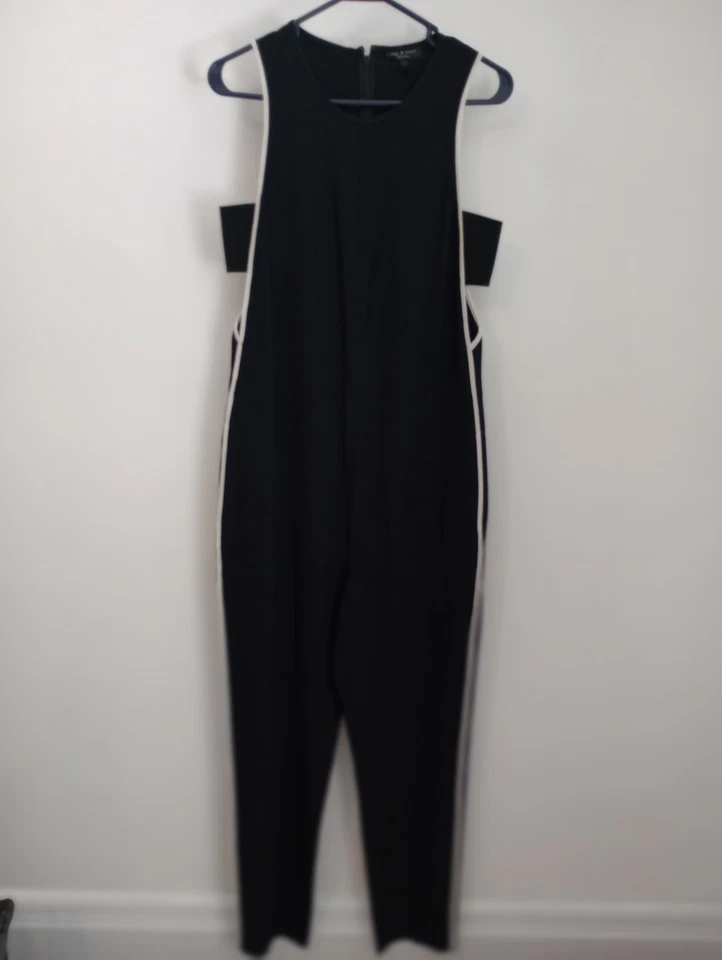 Mono Rag & Bone LUNA blanco y negro talla 8 lados recortados venta al por menor $698 Foto 3 de 4