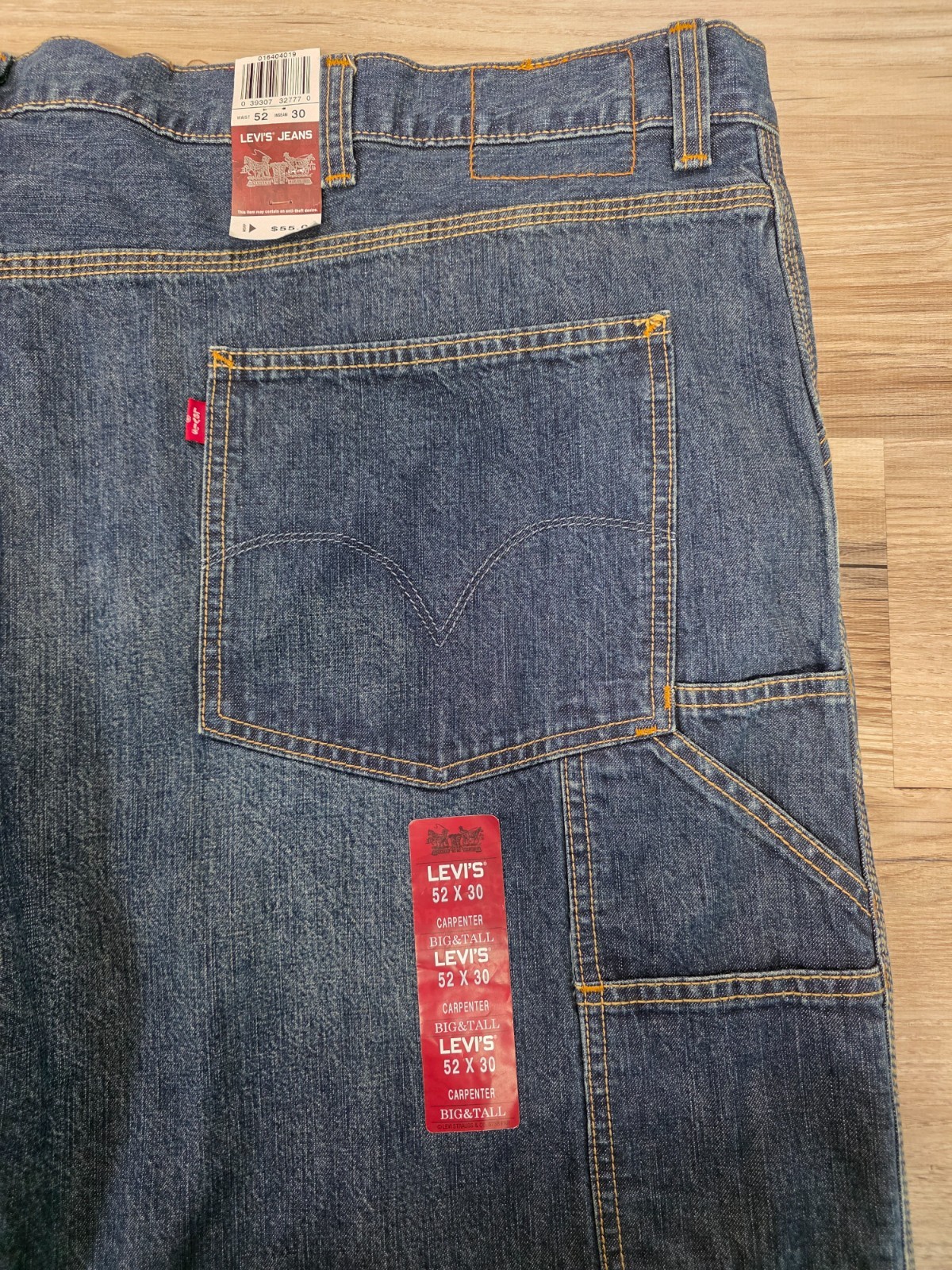 VTG LEVI'S CARPENTER JEANS BIG MENS 52X30 LOOSE STRAIGHT ZIP FLY 2005 RETRO NEW thumbnail 11