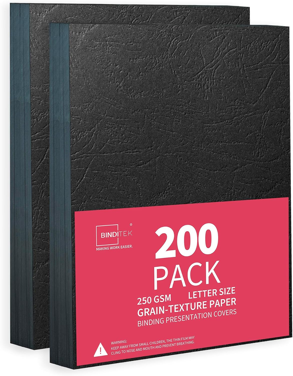 200 Pack 13 Mil Grain-Texture Paper Binding Presentation Covers, 8.5 X 11 Inche