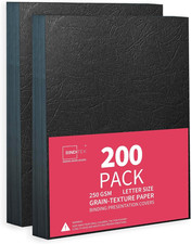 200 Pack 13 Mil Grain-Texture Paper Binding Presentation Covers, 8.5 X 11 Inche