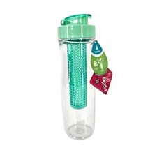 Manna 25oz Flavor Infuser Water Tea Bottle Plastic Clear Green Shatterproof